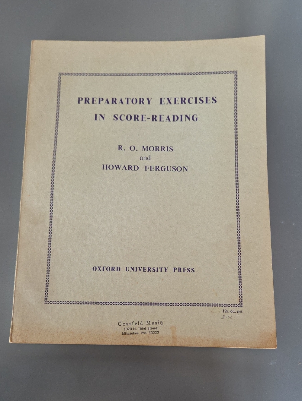 1959 Preparatory Exercises In Score-Reading